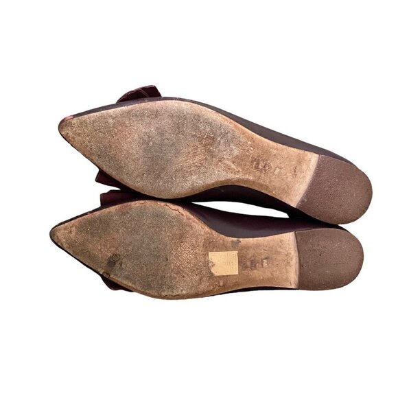 Tory Burch Rosalind Purple Leather Bow Ballet Flats Shoes Women’s Size 8 M 44412 - Picture 5 of 8